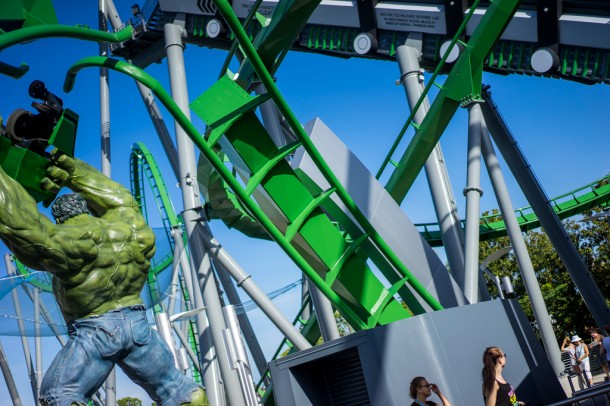 The torn up track is comprised of the old coaster track that is no longer in use.