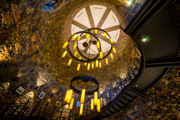 Reverse view of the spiral staircase.