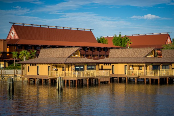 With early park hours in the summer, you can see beautiful light in the morning on Seven Seas Lagoon.