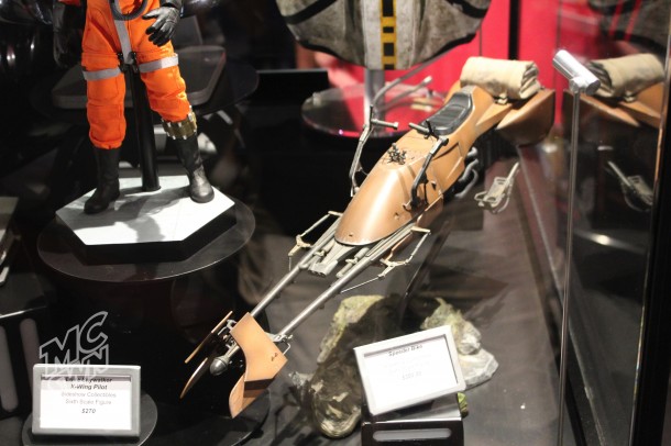 At Launch Bay: a Speeder Bike.