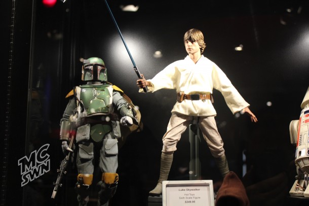At Launch Bay: Luke Skywalker statue. 