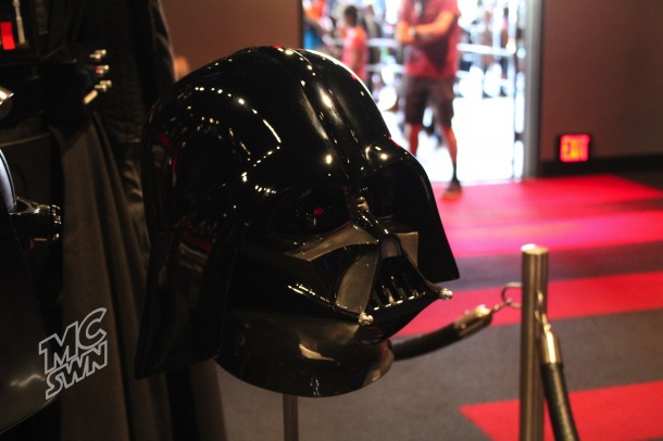 At Launch Bay: Replica Vader helmet. 
