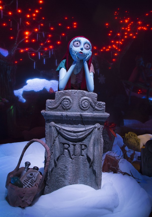 HAUNTED MANSION HOLIDAY RETURNS WITH NEW MAGIC -- Jack Skellington brings a unique spark to the season as Haunted Mansion Holiday returns to Disneyland park to celebrate the collision between Halloween and Christmas through Jan. 8, 2017. New this year to this seasonal offering inspired by Walt Disney Pictures classic ÒTim BurtonÕs The Nightmare Before Christmas,Ó is Jack's friend Sally who joins him in the Mansion graveyard. (Scott Brinegar/Disneyland)