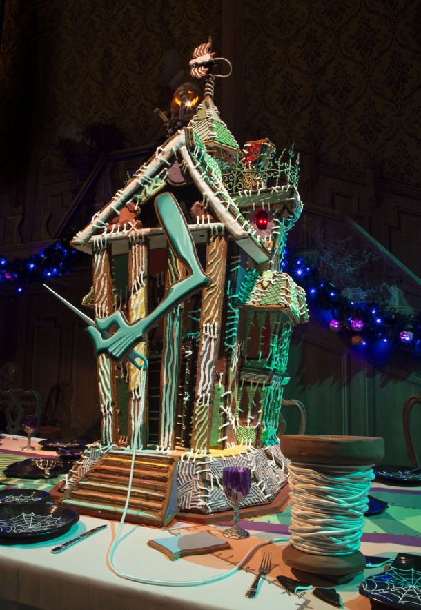 HAUNTED MANSION HOLIDAY GINGERBREAD HOUSE Ð Now through Jan. 8, 2017, Haunted Mansion Holiday brings the frightfully fun cheer of ÒTim BurtonÕs Nightmare Before Christmas" to the Disneyland Resort. This yearÕs gingerbread house marks the 15th season of this festive tradition in the mansion's ballroom. (Scott Brinegar/Disneyland)