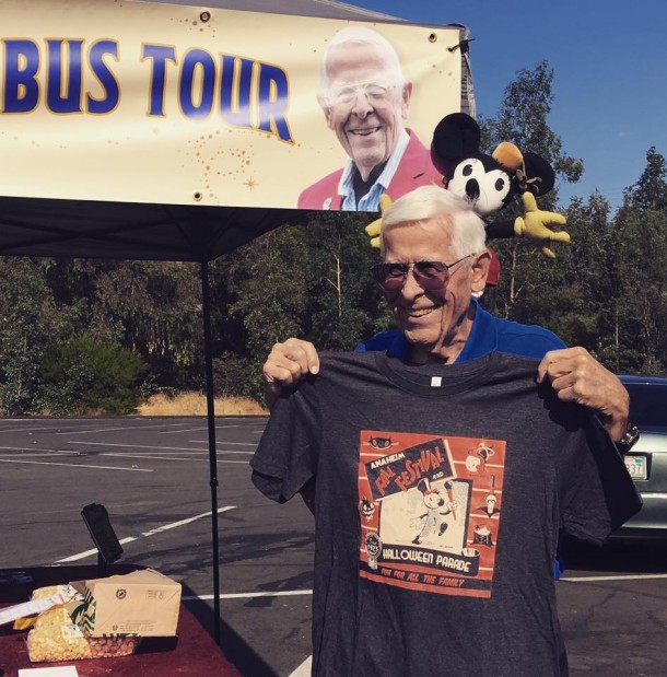 2014 Grand Marshall Bob Gurr was only too happy to model this year's shirt last weekend!