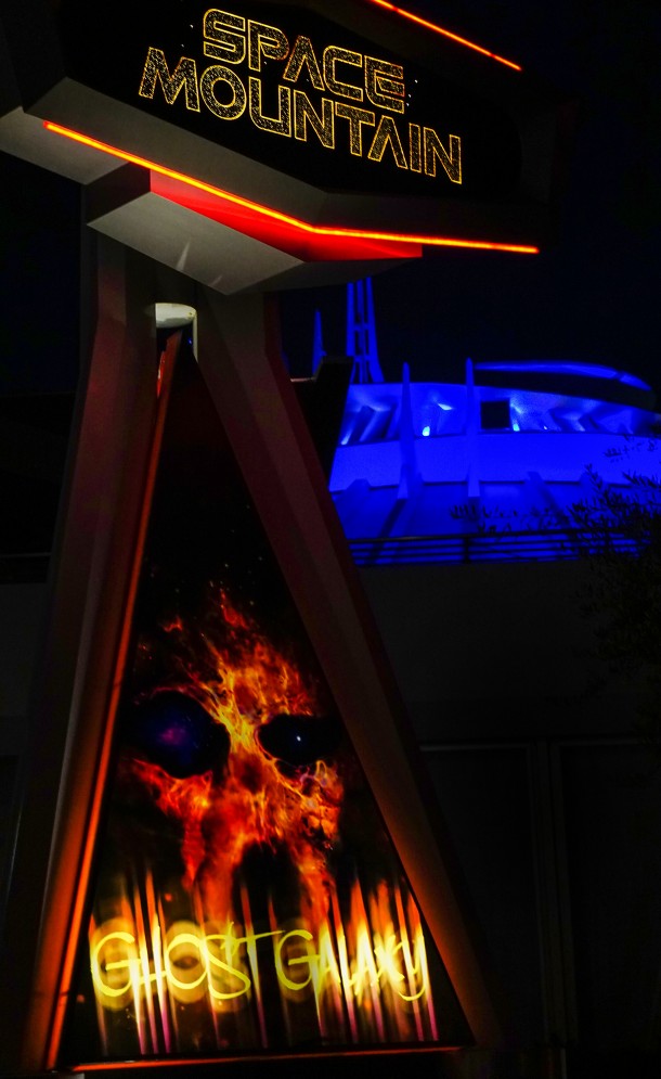 HALLOWEEN TIME AT THE DISNEYLAND RESORT (ANAHEIM, Calif.) Space Mountain Ghost Galaxy returns to Disneyland Park during the Halloween season to take guests on a haunted journey through space. Halloween Time at Disneyland Resort in 2016 runs from Sept. 9 through Oct. 31, with spooky seasonal décor, themed food and beverage offerings and attractions that get a seasonal overlay for Halloween. (Paul Hiffmeyer/Disneyland)