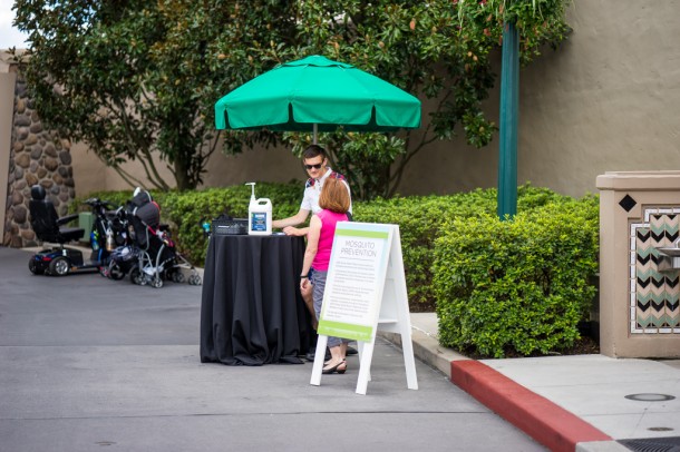 There are mosquito prevention stations all throughout the park with the recent Zika scares in Florida.
