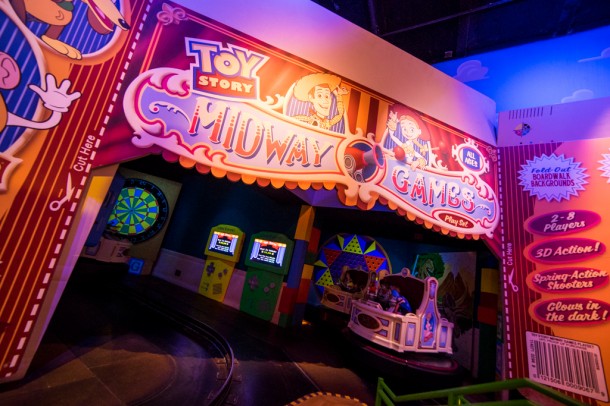 Took a spin on Midway Mania, which has a much faster moving queue ever since adding the third track.