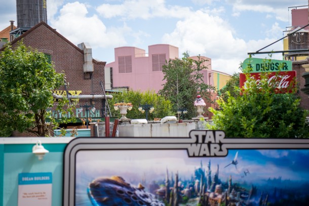 Over by the Streets of America, one whole side has been demolished making way for Star Wars.