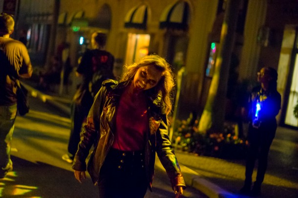 In the Hollywood section of the park is Vamp '55, a scare zone themed to an old school high school homecoming overtaken by zombies.