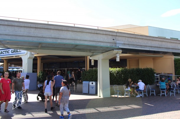 The awkward sign between Fantasyland and Tomorrowland went away.