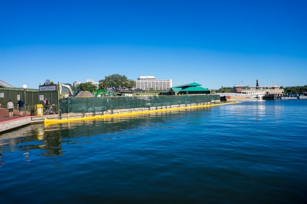 Some work happening at the boat docks outside the park.