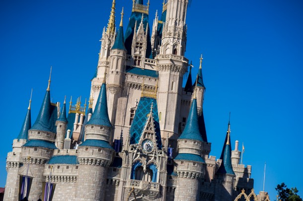 The Dream Lights are installed on Cinderella Castle