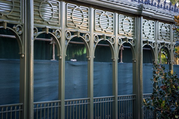 Some work being done on the WDW Railroad platform at Main Street Station.