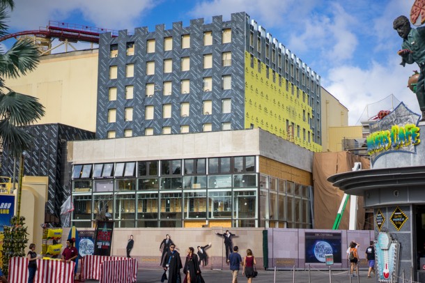 A wider view of the construction.