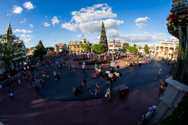 All the decorations are out in Town Square!