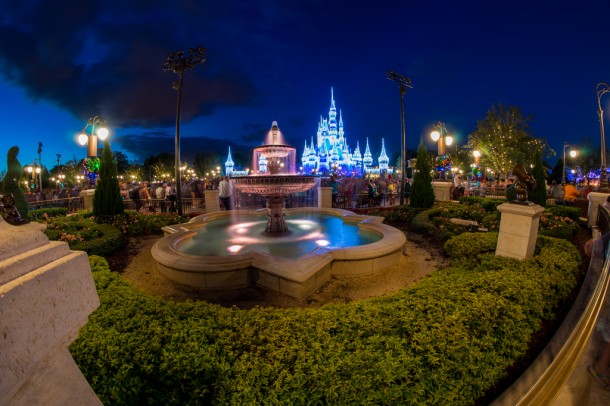 It's amazing to see how many people just stand in awe of the castle with the lights on.