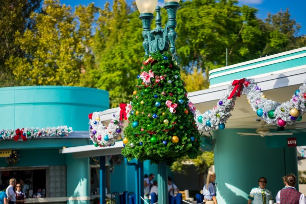 Cute trees on the light posts.