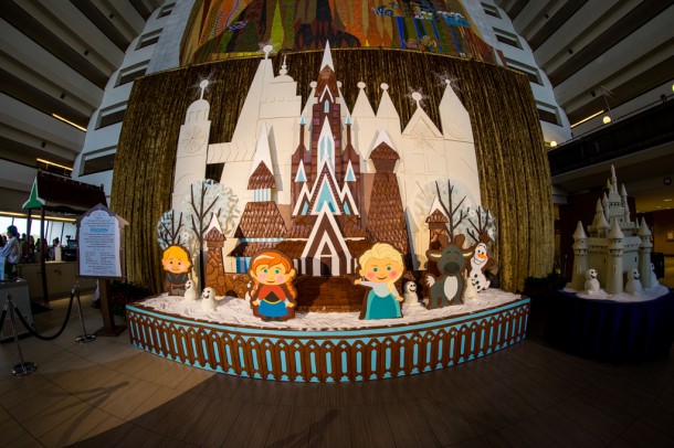 Starting at the Contemporary, we once again have the Mary Blair inspired Frozen display.