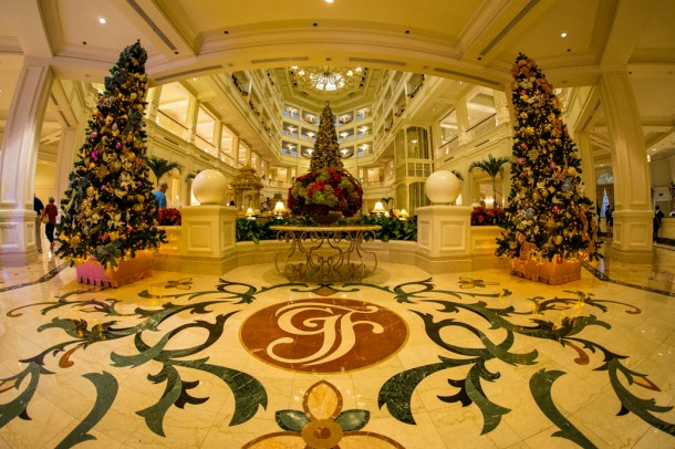 Several small trees and the icon tree in the lobby.