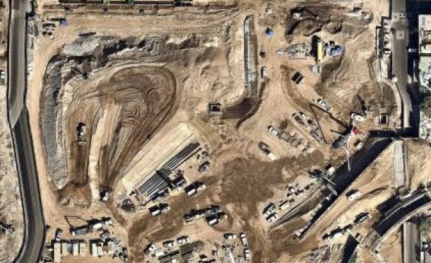 From above, the north part of the construction site. 