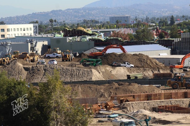 This mound that was as tall as Big Thunder at one point and is now the staging area for all the dirt moving around in the site. 