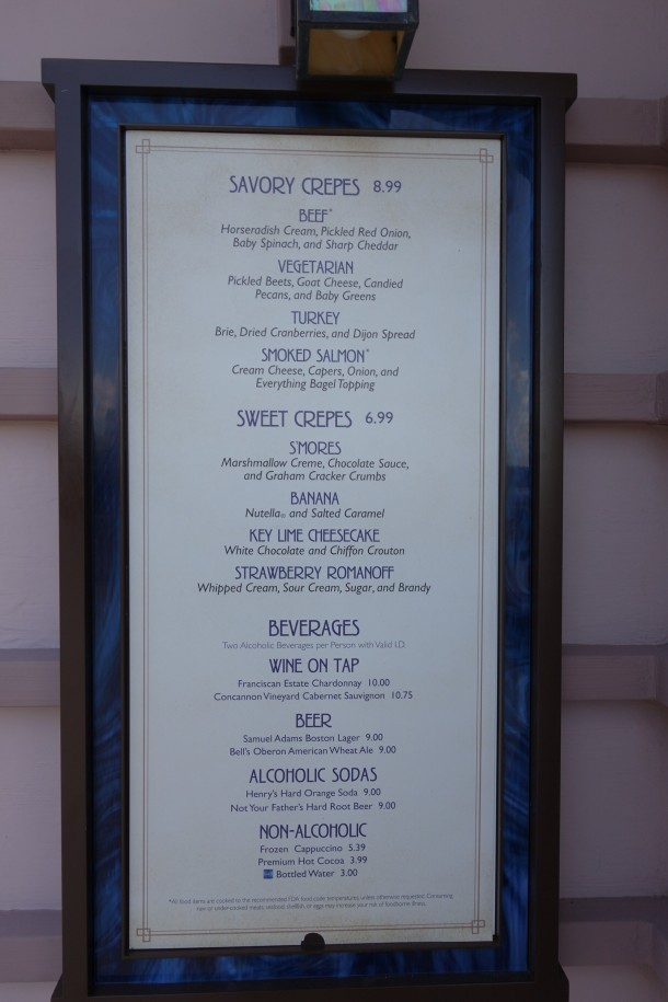 The original Aristocrepes menu