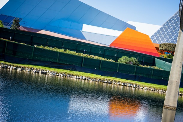 Walls up near the walkway by Imagination.