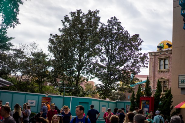 More trees blocking Star Wars construction on the old Street of America lot.