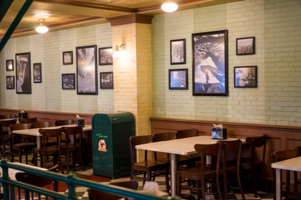 Downstairs indoor seating.