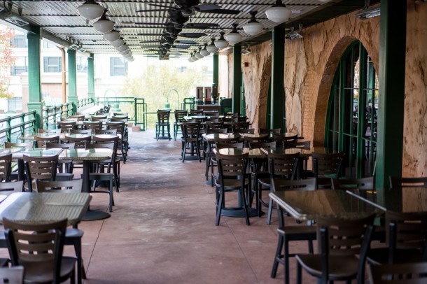 There is also an outdoor area on the second floor.