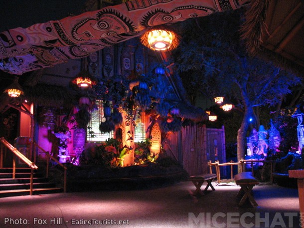 The enchanting Lanai of the Tiki Room is populated with original Crump creations. Rolly sculpted ALL of the Tiki Gods himself.