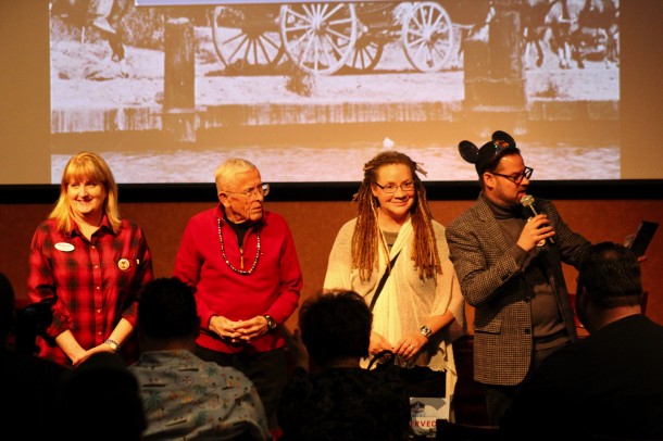 From Left: Teresa from Fairy Godmother Travel, Disney Legend Bob Gurr, with Imagineer, Author and Sculptor Terri Hardin.