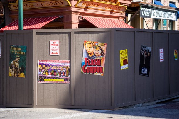 Walls up around the convenience store on the corner in New York.