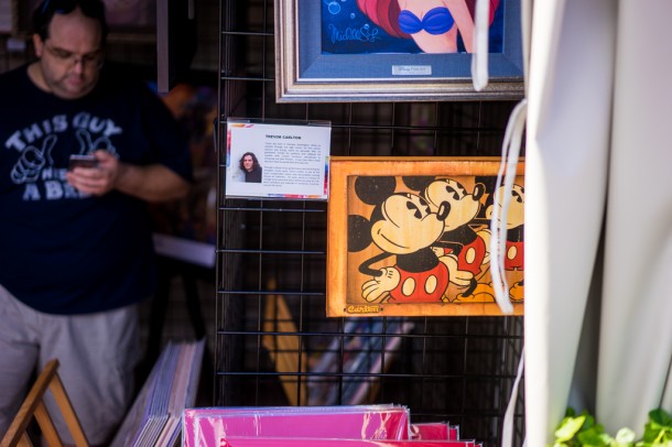 Lots of art on sale throughout the park.