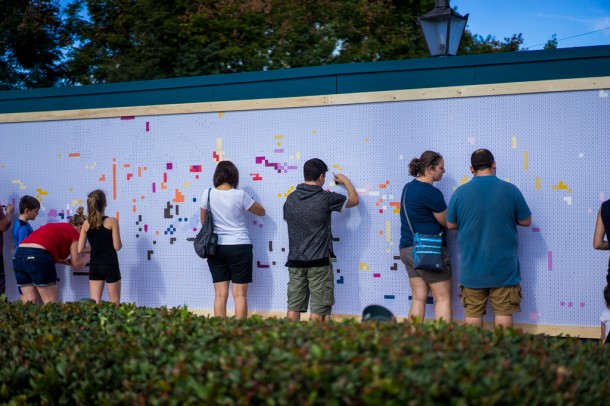 At the Expression Station, guests can individually paint a tiny square, and by the end of the day, create a mural.