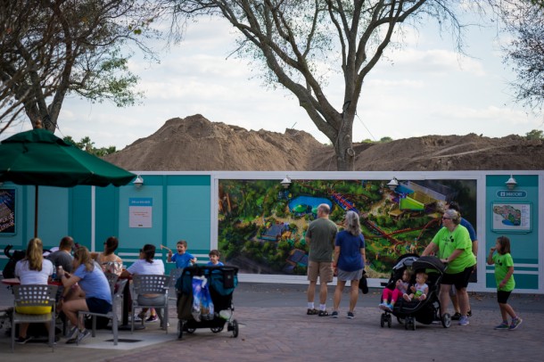 Lots and lots of dirt has been moved into the Star Wars Land area.