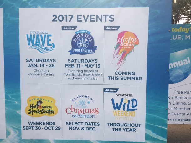 Upcoming events at SeaWorld