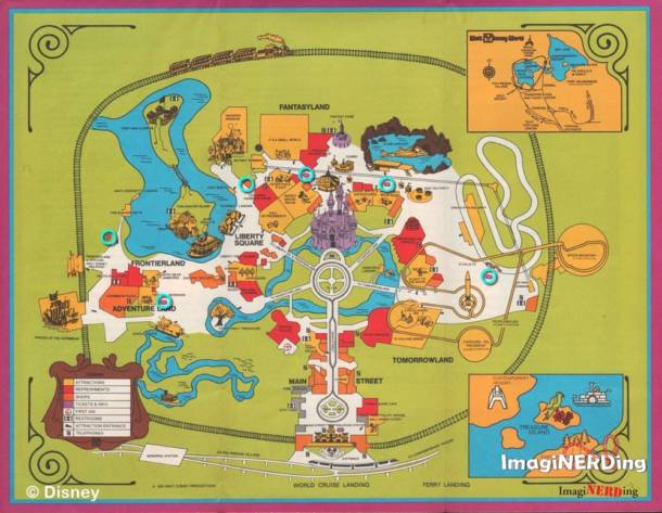 a 1974 map of the Magic Kingdom at Walt Disney World.