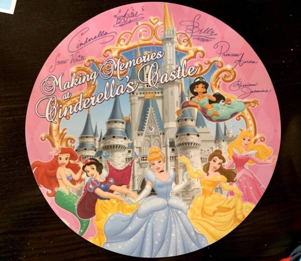 Cinderella’s Royal Table at the Magic Kingdom - Placemat