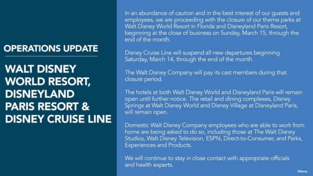 , BREAKING NEWS &#8211; Walt Disney World AND Disneyland Paris Closing