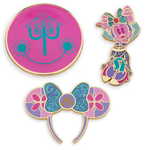 The pin set for Minnie Mouse: The Main Attraction It's a Small World collection