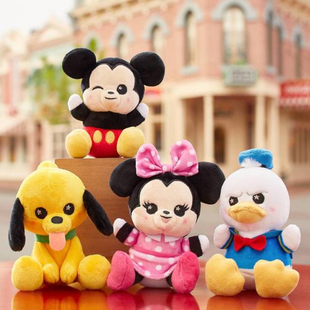Wishables of Mickey, Pluto, Minnie, and Donald