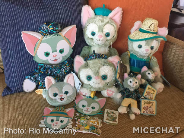 Here is a variety of Gelatoni merchandise previously sold at Aulani. Items included plushes, coin purse, pins, notebooks, magnets, and more.