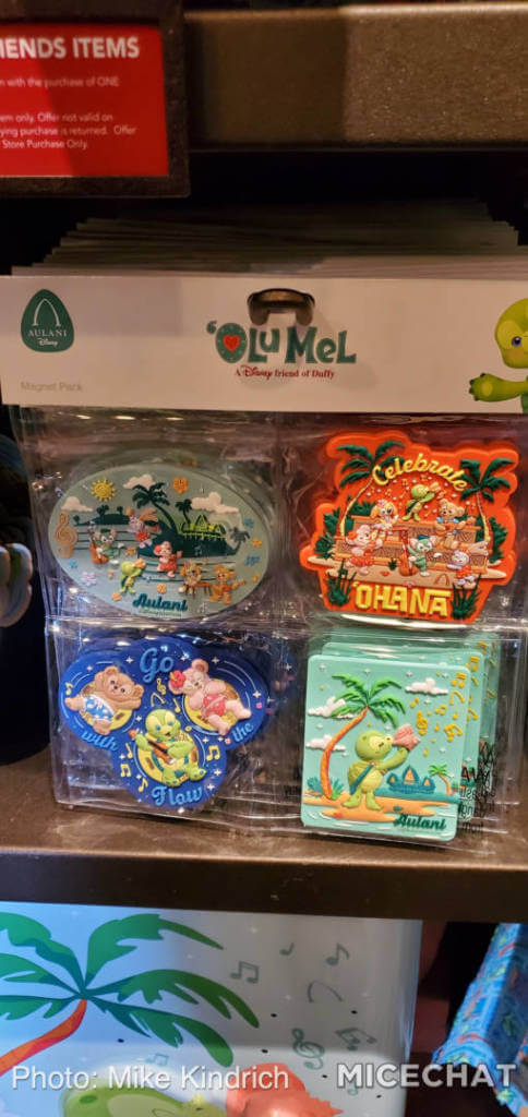 A magnet set sold at Aulani with art of 'Olu Mel, Duffy, Gelatoni, ShellieMay, StellaLou, and CookieAnn.