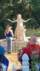 Busch Gardens Tampa food and wine living statue