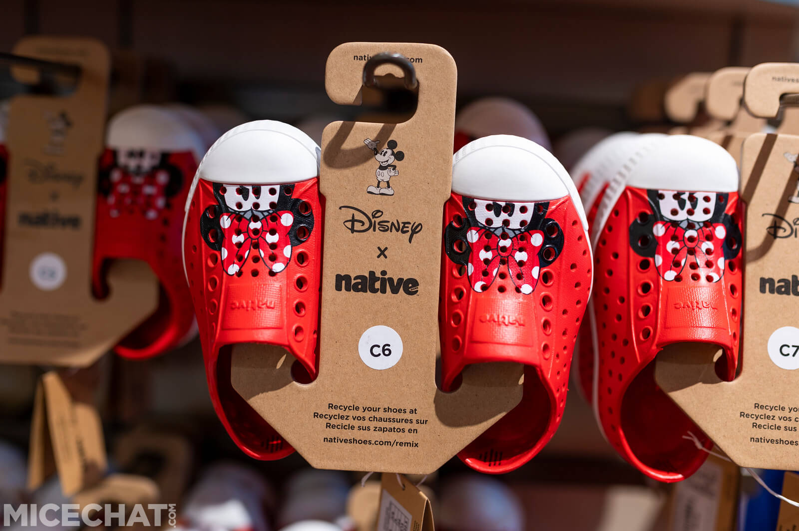 Child-sized Minnie shoes by Native shoes