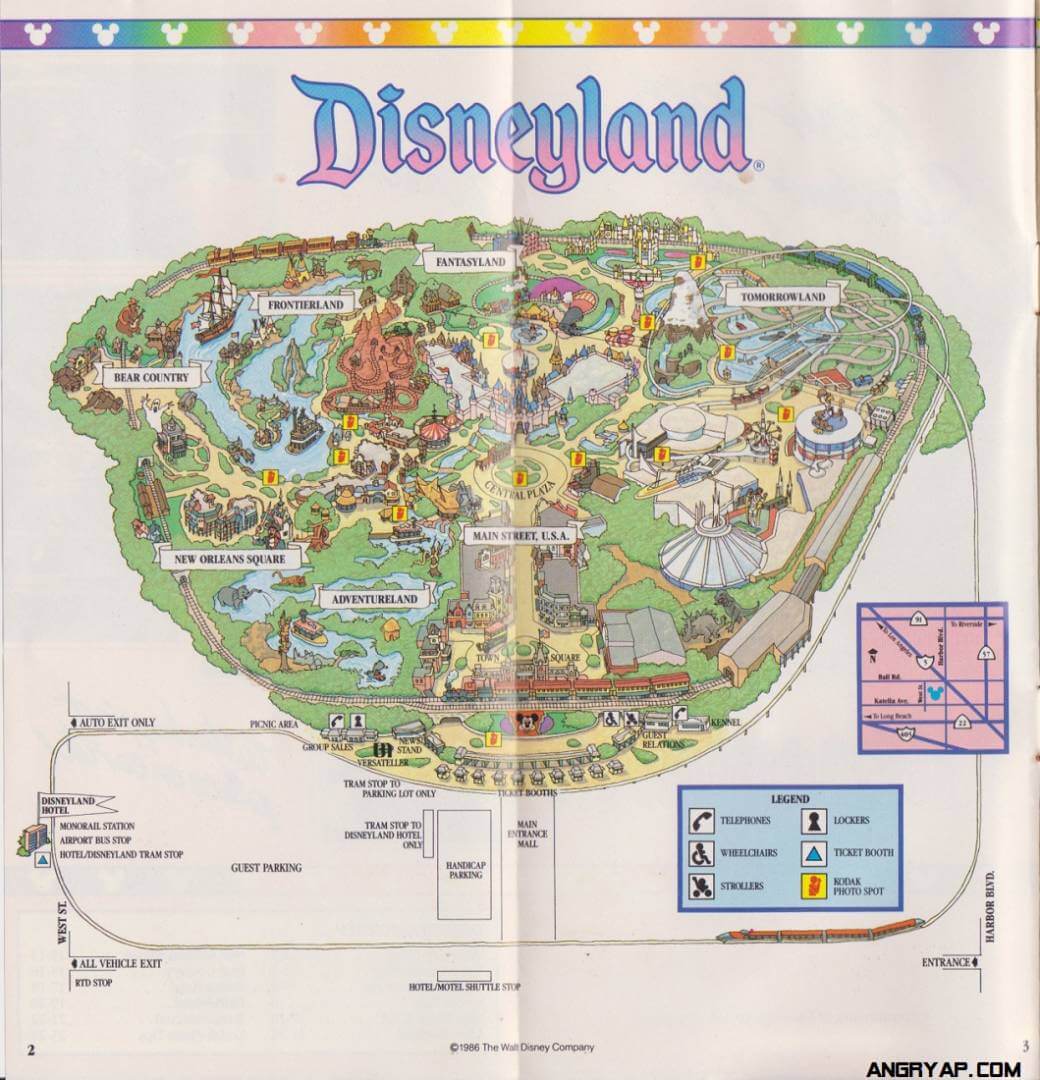 Disneyland overview map, 1986. Scan: angryap.coom