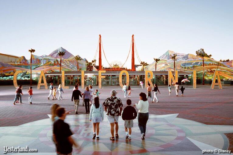 Disney's California Adventure main entrance, 2001.