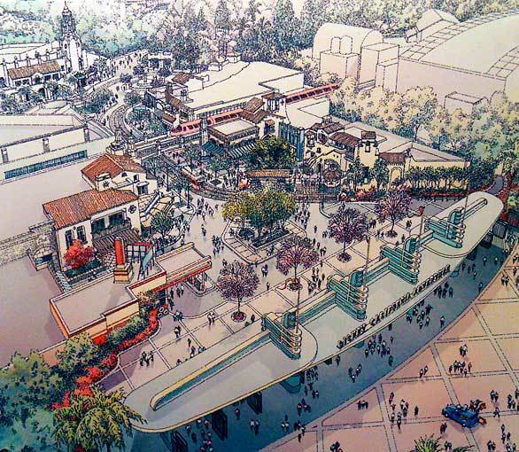 Buena Vista Street concept art overview.